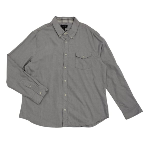 Porter + Ash Mens Gray Button-Up Shirt L/S 95% Cotton 5% Cashmere M/L, NWT - Picture 5 of 7
